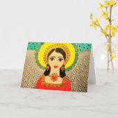 Wenskaart "Angel" Kaart (Gele Bloem)