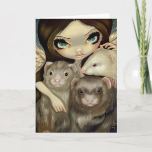 wenskaart "Angel with Ferrets" Kaart
