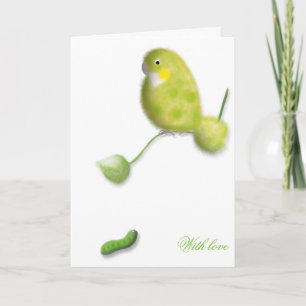 Wenskaart Angstige vogel. Kaart
