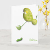 Wenskaart Angstige vogel. Kaart (Gele Bloem)