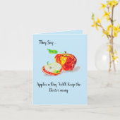 Wenskaart: Appels houden Dr. uit de buurt Kaart (Gele Bloem)