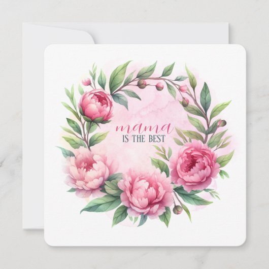 Wenskaart Art Print "Mama is de beste" Kaart (Voorkant)
