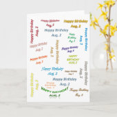 Wenskaart augustus, 2 verjaardag kaart (Gele Bloem)