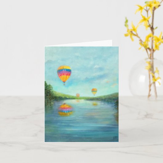 wenskaart "Balonmeer" Kaart (Gele Bloem)