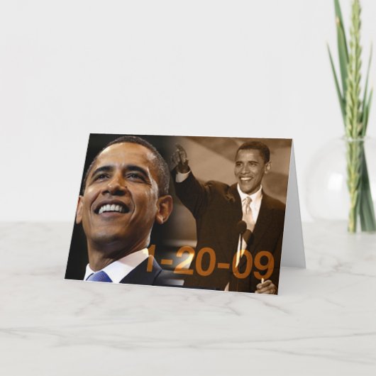 Wenskaart Barack Obama  1-20-09 Kaart (Voorkant)