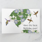 Wenskaart B'day van de Bloem van de Vogel van de Kaart (Binnen)