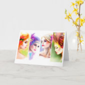 Wenskaart Beauful Woman face collage Kaart (Gele Bloem)