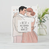 wenskaart "Beste man ter wereld" Feestdagenkaart (Staand voorkant)