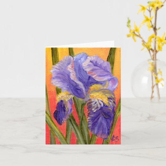 wenskaart "Big Iris" Kaart (Gele Bloem)