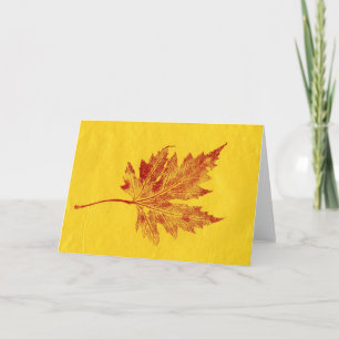 wenskaart "Big Maple Red on Yellow" Kaart