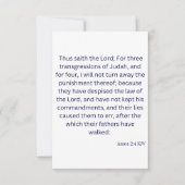 Wenskaart Bijbelscripts van Amos 2:4 KJV Kaart (Voorkant)