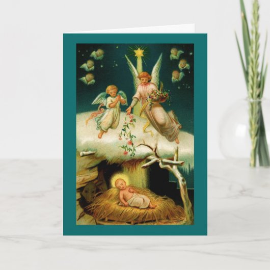 Wenskaart (Bijbelvers): gave van Rozen Feestdagen Kaart (Voorkant)