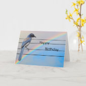 Wenskaart - Birthday Blue Bird Kaart (Gele Bloem)