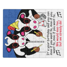 Wenskaart Birthday Moosicians Jigzaag Puzzle