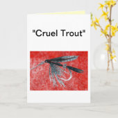 wenskaart "Black Gnat", ruw forel Kaart (Gele Bloem)