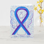 Wenskaart blauw en Paars bewustzijn Kaart (Gele Bloem)