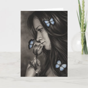 Wenskaart Blauwe Butterflies Kaart