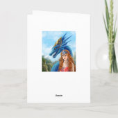 Wenskaart, blauwe draak kaart (Achterkant)