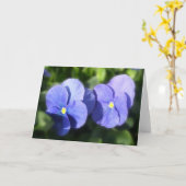Wenskaart - Blue Pansies Kaart (Gele Bloem)