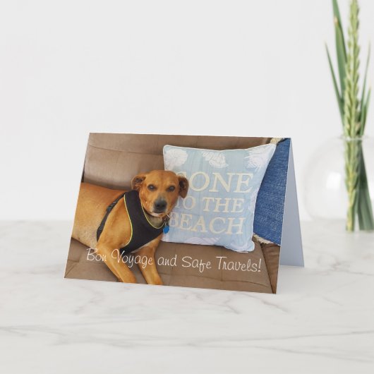 wenskaart "Bon Voyage and Safe Travels" Bedankkaart (Voorkant)