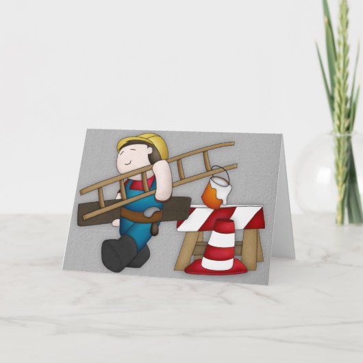 Wenskaart bouwvakkers Vaderdag Kaart (Voorkant)