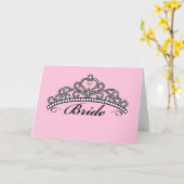 Wenskaart Bride Tiara (roze achtergrond) Kaart (Gele Bloem)