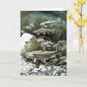 wenskaart brook forel kaart (Gele Bloem)