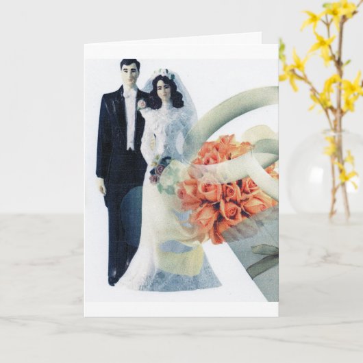 Wenskaart-bruiloft gefeliciteerd kaart (Gele Bloem)