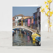 Wenskaart: Burano Bridge Kaart (Gele Bloem)