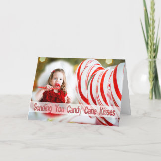 Wenskaart - Candy Cane Kisses Foto Lijst Feestdagen Kaart