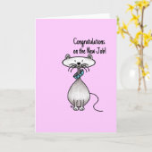 Wenskaart -Cat -Gefeliciteerd met de nieuwe baan Kaart (Gele Bloem)
