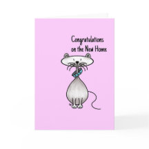 Wenskaart - Cat -Gefeliciteerd nieuw huis