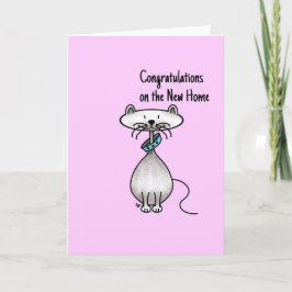 Wenskaart - Cat -Gefeliciteerd nieuw huis Kaart