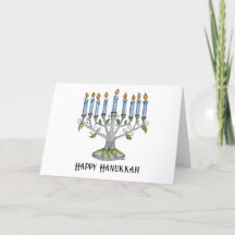 Wenskaart - Chanoeka Menorah