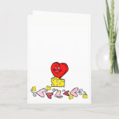 Wenskaart Cheesy Happy Birthday Heart Kaart (Achterkant)