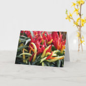 Wenskaart Chili Peppers Kaart (Gele Bloem)