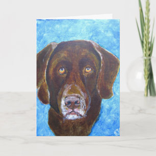 Wenskaart, Chocolate Lab Hondenkunst Kaart