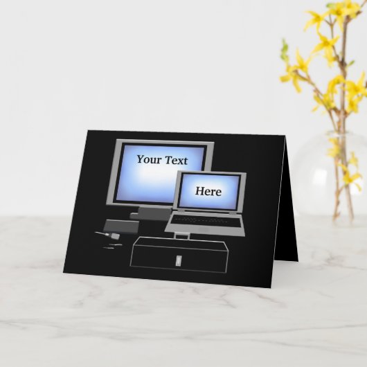 Wenskaart Computer Repair Service Kaart (Gele Bloem)