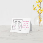Wenskaart-Congrats bij de geboorte van tweelingmei Kaart (Gele Bloem)