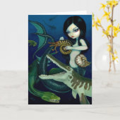 wenskaart "Cretacous Mermaid" Kaart (Gele Bloem)