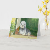 Wenskaart: Dandie Dinmont Terrier Kaart (Gele Bloem)