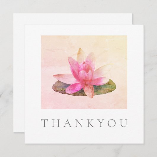 WENSKAART : DANK U : PINK LOTUS BEDANKKAART (Voorkant / Achterkant)