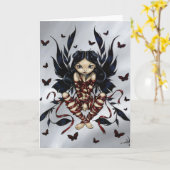 wenskaart "Dark Ribbon Fairy" Kaart (Gele Bloem)