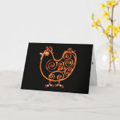 Wenskaart - de Kip van de Draad Kaart (Gele Bloem)