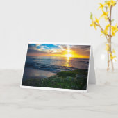 Wenskaart - de Vooruitzichten van de Zonsondergang Kaart (Gele Bloem)