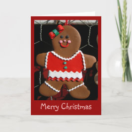 wenskaart - de Vrolijke peperkoek van Kerstmis Feestdagen Kaart