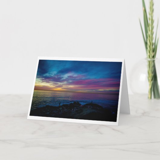 Wenskaart - de Zonsondergang van de Waterverf Kaart (Voorkant)