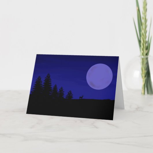 Wenskaart Deer Moon Kaart (Voorkant)