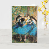 Wenskaart Degas Blue Dancers Kaart (Gele Bloem)