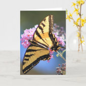 Wenskaart die Gele Vlinder kenmerken Kaart (Gele Bloem)